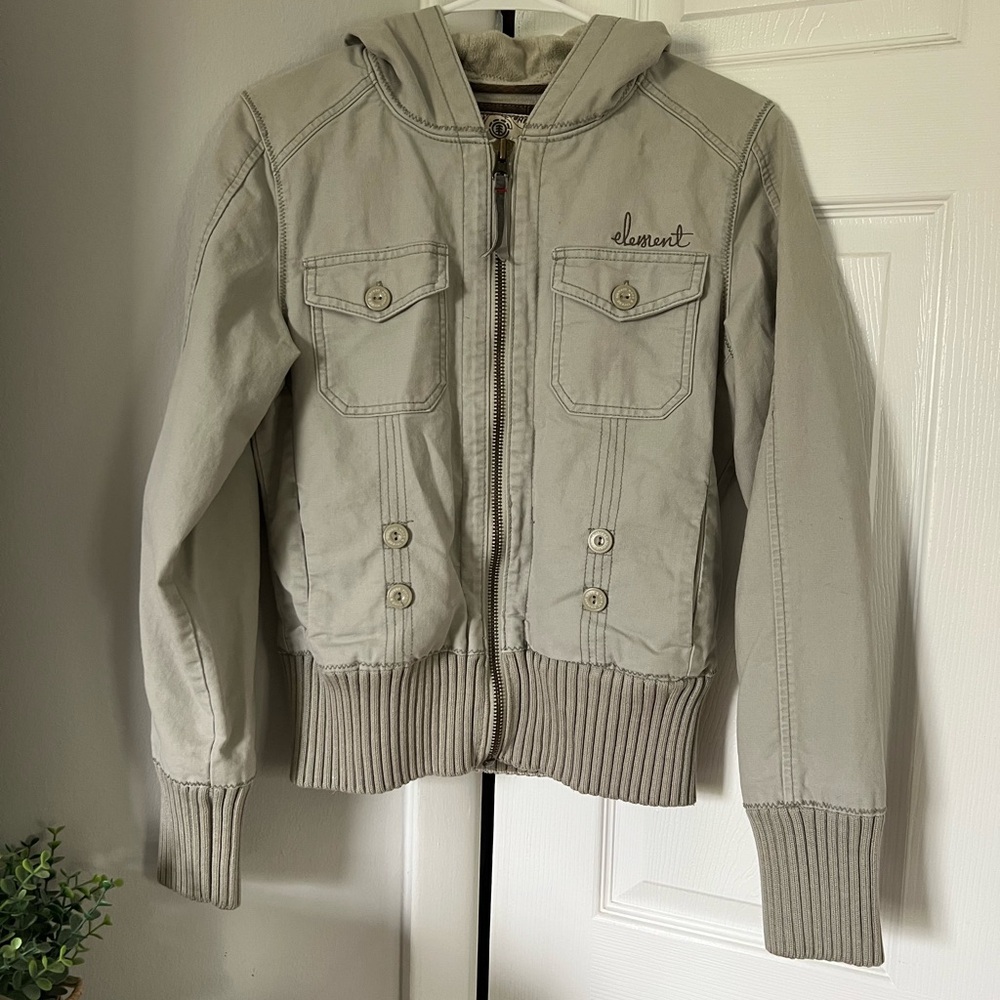 Y2K Element Juniors' Gray Hooded Jacket